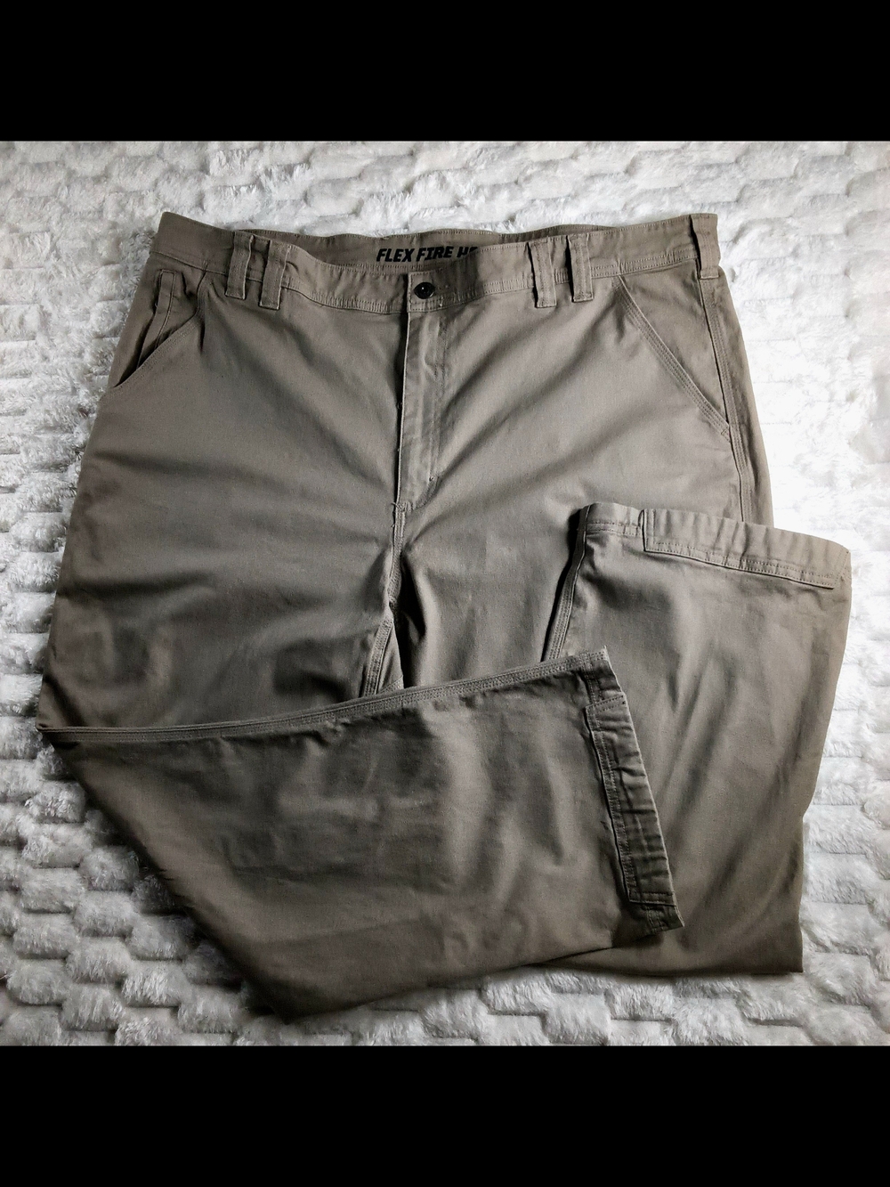 Mens DULUTHFLEX Fire HoseRelaxed Fit Cargo Work Pants 44x30 Desert Khaki EUC
